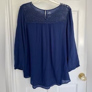 Gorgeous navy blue blouse by St. Johns Bay extra large